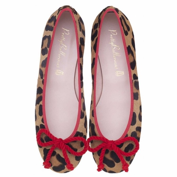 Pretty Ballerinas Shoes - Pretty Bellerinas Rosario leopard red trim shoes